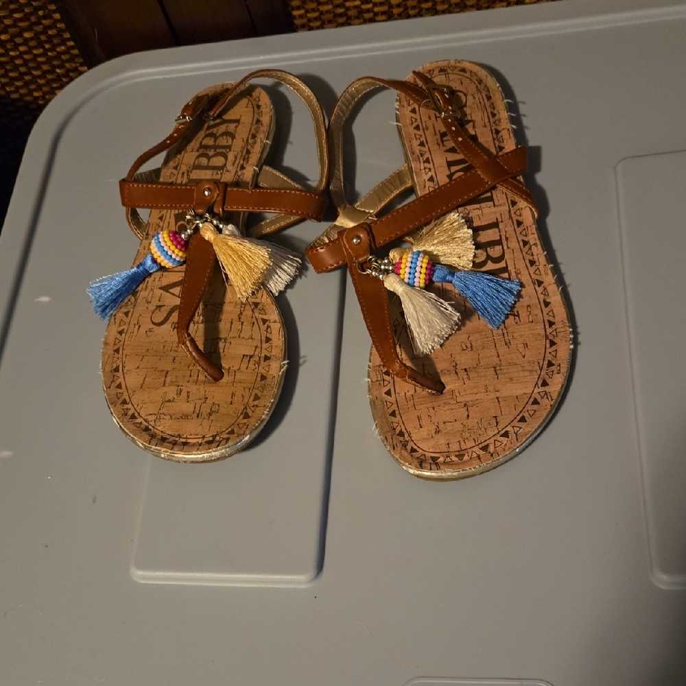 Sam & Libby Brown Sandals with Tassels